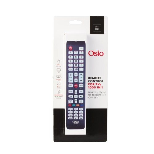 Osio Τηλεχειριστήριο τηλεόρασης 1000 σε 1 OST-5021 Universal