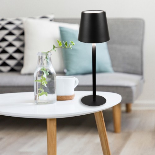 AddLiving Φωτιστικό Led επιτραπέζιο 3233 Μαύρο μεταλλικό επαναφορτιζόμενο 36cm με IP44 και ρύθμιση φωτεινότητας 2800Κ/4500Κ/6000Κ