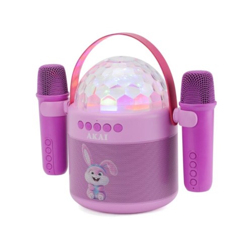 Akai Ηχείο Karaoke JoyBox Kids με 2 Ασύρματα Μικρόφωνα & RGB LED