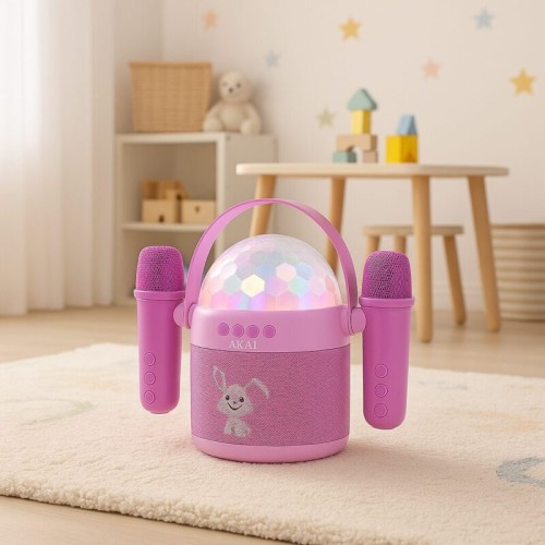 Akai Ηχείο Karaoke JoyBox Kids με 2 Ασύρματα Μικρόφωνα & RGB LED