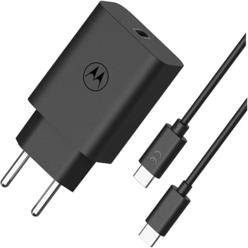  Motorola SJMC302 Μαύρος ταχυφορτιστής Type-C με USB-PD και καλώδιο 1μ. Type-C σε Type-C-30W - 145305-0002