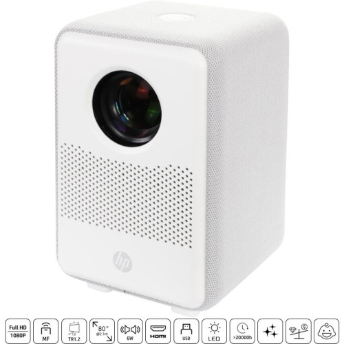  HP CC200 3-ΙΝ-1 Λευκός Projector Full HD 1080p με Roku Express, 84