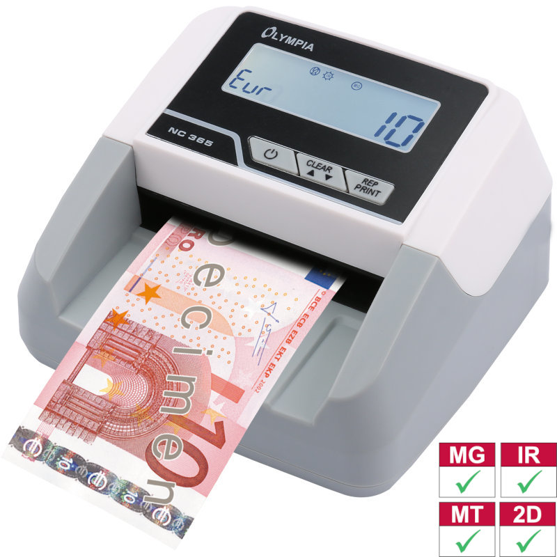  Olympia NC-365 Μετρητής και ελεγκτής γνησιότητας χαρτονομισμάτων με 4 αισθητήρες και οθόνη - 110649-0080