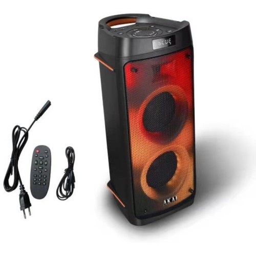  Akai Party Box 810 Φορητό Bluetooth party speaker με LED, TWS για σύνδεση με δεύτερο και υποδοχή για μικρόφωνο και όργανο - 50W RMS - 110582-0105