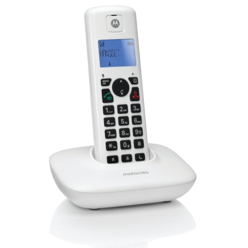  Motorola T401+ White (Ελληνικό Μενού) Ασύρματο τηλέφωνο με φραγή αριθμών, ανοιχτή ακρόαση και Do Not Disturb - 14587-0112