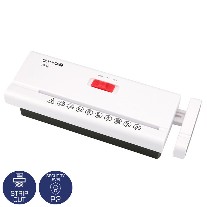  Olympia PS 16 Καταστροφέας εγγράφων Strip Cut χωρίς κάδο Λευκός Strip Cut P2 - 6 x A4 - 110649-0028