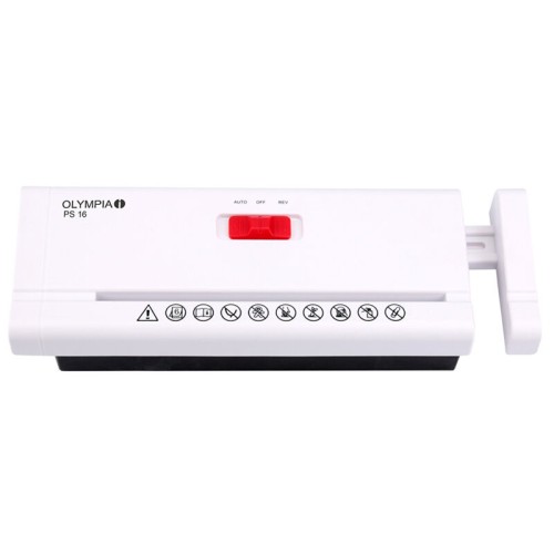  Olympia PS 16 Καταστροφέας εγγράφων Strip Cut χωρίς κάδο Λευκός Strip Cut P2 - 6 x A4 - 110649-0028