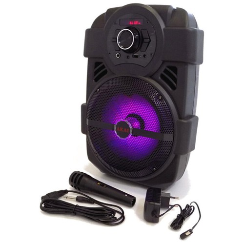  Akai ABTS-808L Φορητό ηχείο Bluetooth με LED, USB, Aux-In και μικρόφωνο - 10W - 110582-0008