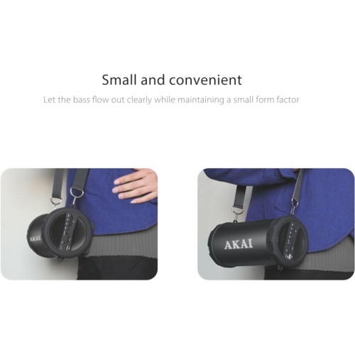  Akai ABTS-11B Φορητό ηχείο Bluetooth με ραδιόφωνο USB, Aux-In και κάρτα SD - 10W - 110582-0011