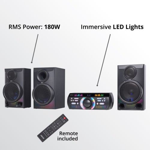 Akai AKAI Trinitone Sound Fusion System 3.1 Ηχοσύστημα Home Entertainment με Bluetooth 5.0, 180W RMS