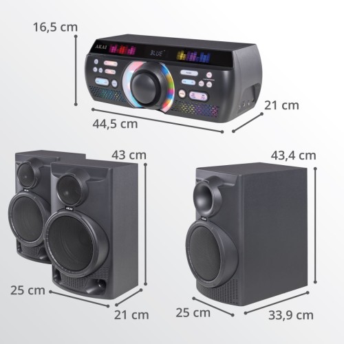 Akai AKAI Trinitone Sound Fusion System 3.1 Ηχοσύστημα Home Entertainment με Bluetooth 5.0, 180W RMS