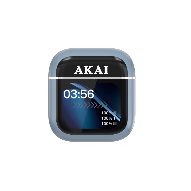 Akai AKAI BTE-J600BL AENC Ασύρματα Ακουστικά Bluetooth 6.0 με ANC/ENC, 4 Μικρόφωνα & Θήκη με Οθόνη 2.01″ – έως 60h (Μπλε)
