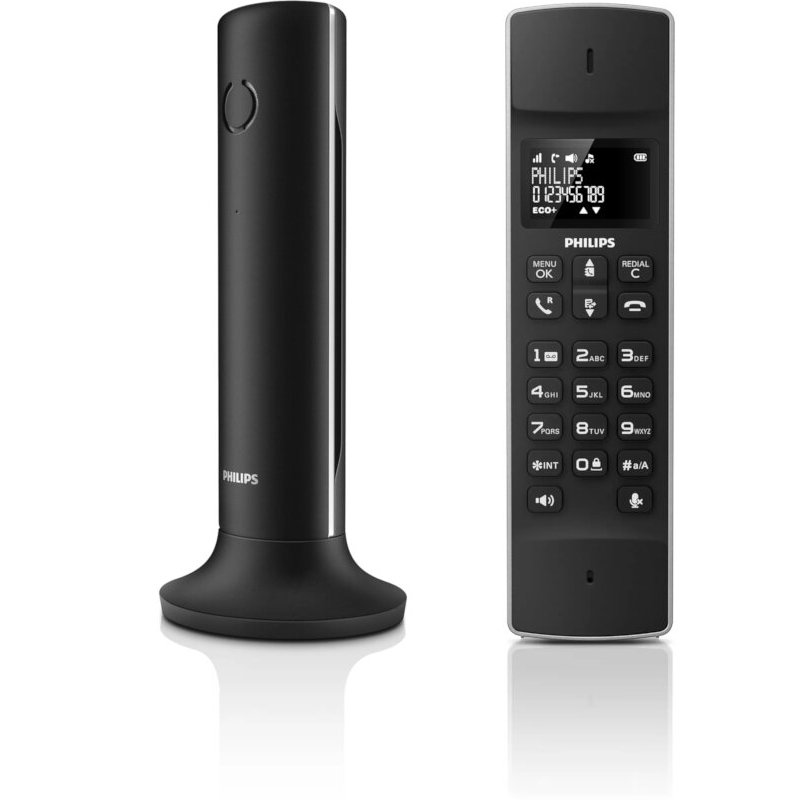 Philips Philips M4501B/GRS Black (Ελληνικό Μενού) Ασύρματο τηλέφωνο με ανοιχτή ακρόαση, φωτιζόμενη οθόνη & πληκτρ. και 50 διπλές μνήμες