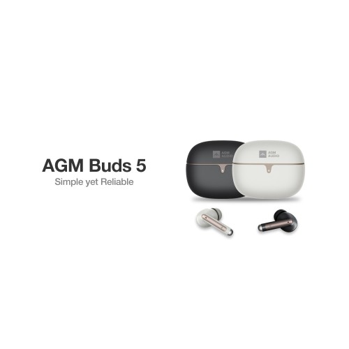 AGM AGM Buds 5 – Ακουστικά Bluetooth 5.4 με 13mm Dual Speakers, ANC/ENC & Touch Control, IPX4, Μπεζ