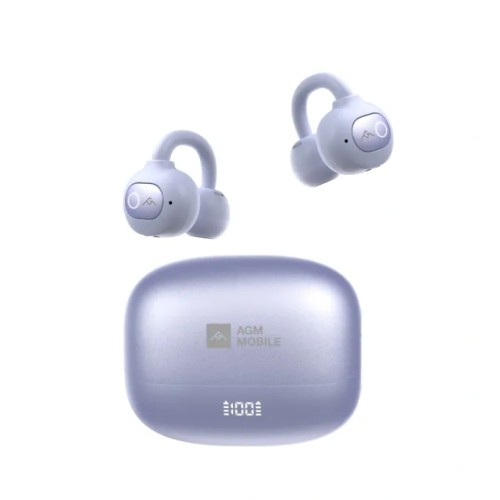 AGM AGM Open Buds 1 – Open-Ear Ακουστικά Bluetooth 5.4 με ANC & LED Display, IPX4, Μωβ