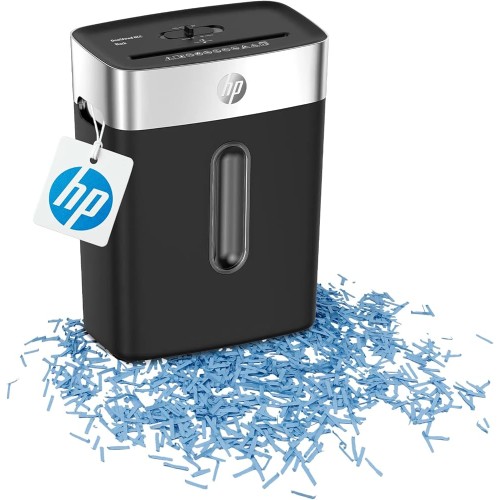 HP HP OneShred 8CC (2826) – Καταστροφέας Εγγράφων P-4 Σταυρωτής Κοπής για 8 Φύλλα με Κάδο 15L (Μαύρος/Ασημί, 200W)