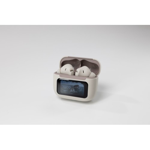 AGM AGM Buds 9 – Ακουστικά Bluetooth 5.4 με ANC έως -25dB & Smart Θήκη με Οθόνη Αφής, IPX4, Μπεζ