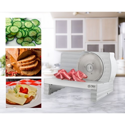 First Austria First Austria FA-5110-3 – Κόφτης Αλλαντικών, Τυριών & Ψωμιού 120W με Ρυθμιζόμενο Πάχος 0–20mm (Λάμα Inox 170mm)