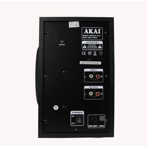 Akai Akai SS032A-3515 – Ηχοσύστημα 2.1 Καναλιών με Subwoofer, Bluetooth, FM & USB/SD (38W RMS) με Τηλεχειριστήριο