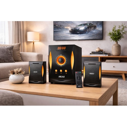 Akai Akai SS032A-3515 – Ηχοσύστημα 2.1 Καναλιών με Subwoofer, Bluetooth, FM & USB/SD (38W RMS) με Τηλεχειριστήριο