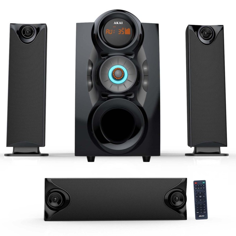 Akai Akai SS028A-3208C – Ηχοσύστημα 3.1 Καναλιών με Subwoofer, Bluetooth 5.0, FM & USB (PMPO 140W)