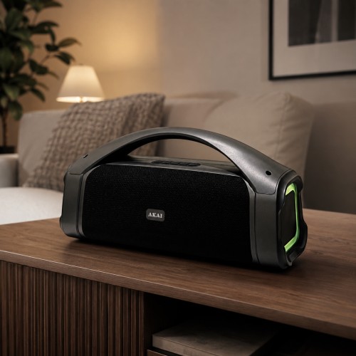 Akai Akai ABTS-09 – Μαύρο Φορητό Ηχείο 15W RMS με RGB LED, Bluetooth 5.1, FM & USB/TF (1500mAh)