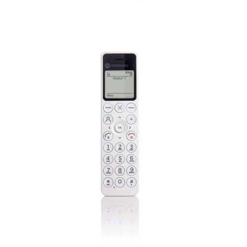Motorola Motorola DOT 411 – Ασύρματο Τηλέφωνο DECT με Τηλεφωνητή, Hands-Free, Φραγή Κλήσεων & Φωτιζόμενη Οθόνη (Λευκό)