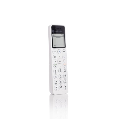 Motorola Motorola DOT 411 – Ασύρματο Τηλέφωνο DECT με Τηλεφωνητή, Hands-Free, Φραγή Κλήσεων & Φωτιζόμενη Οθόνη (Λευκό)