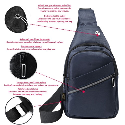 NSP  Nsp N120 Sport Αδιάβροχο Τσαντάκι Crossbody 5.7L (Μπλε) (8387913)