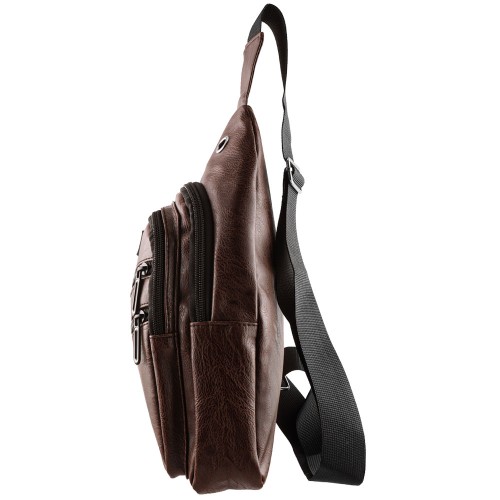 NSP  Nsp N121 Force Δερμάτινο Τσαντάκι Crossbody 5.7L (Καφέ) (8387838)