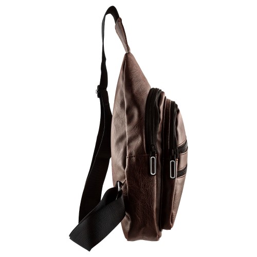 NSP  Nsp N121 Force Δερμάτινο Τσαντάκι Crossbody 5.7L (Καφέ) (8387838)