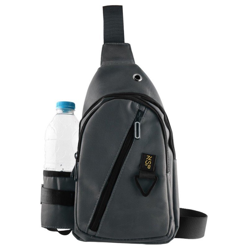 NSP  Nsp N124 Τσαντάκι Ώμου Crossbody Αδιάβροχο 6.9L (Σκούρο Γκρι) (8387869)