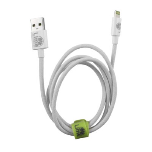 Lime Lime LBUL01 Ανθεκτικό Πλεκτό Καλώδιο Lightning σε USB 15W, 1m Λευκό (8383373)
