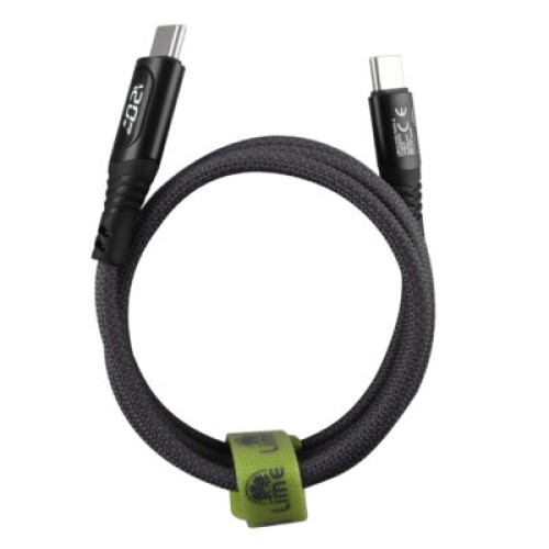Lime Lime LBMLCC01 Ανθεκτικό Μαγνητικό Πλεκτό Καλώδιο USB-C σε USB-C με Οθόνη LED 120W, 1,2m Γκρι (8366666)