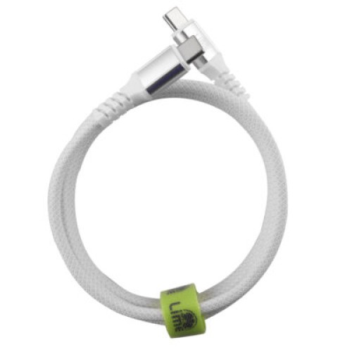Lime Lime LBMCC01 Ανθεκτικό Μαγνητικό Πλεκτό Καλώδιο USB-C σε USB-C 68W, 1,2m Λευκό (8386565)