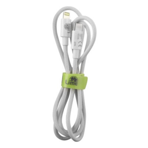Lime Lime LBCL01 Ανθεκτικό Πλεκτό Καλώδιο Lightning σε USB-C 30W, 1m Λευκό (8368844)