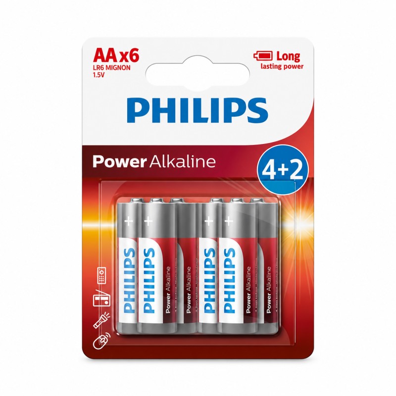 Philips Philips LR6P6BP/GRS Power Alkaline Αλκαλικές Μπαταρίες AA 1.5V (6 τεμ.)