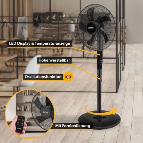 First Austria Ανεμιστήρας Ορθοστάτης FA-5553-4 (199231-0016) 45W με Τηλεχειριστήριο Διαμέτρου 40cm