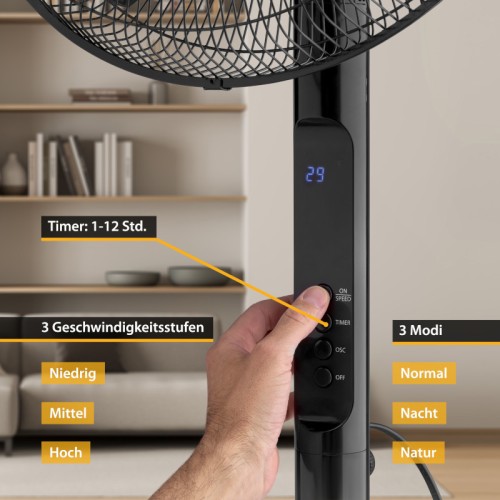 First Austria Ανεμιστήρας Ορθοστάτης FA-5553-4 (199231-0016) 45W με Τηλεχειριστήριο Διαμέτρου 40cm