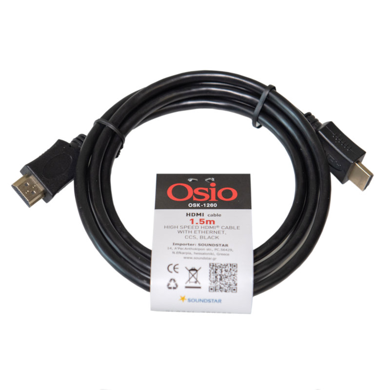 Osio Καλώδιο HDMI 1.4 (3D) 1.5μ
