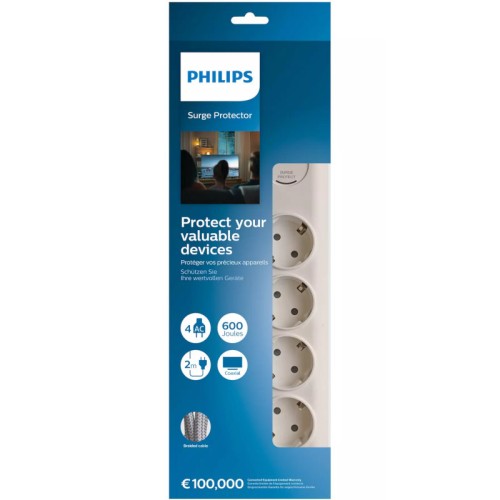 Philips Πολύπριζο 4 θέσεων SPN7041WA/GRS (1150100-0010)