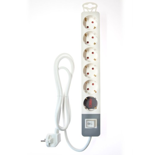 Osio Osio OPS-2006 Πολύπριζο 6 θέσεων με παιδική προστασία, διακόπτη και καλώδιο 1.5 m - 151100-0004