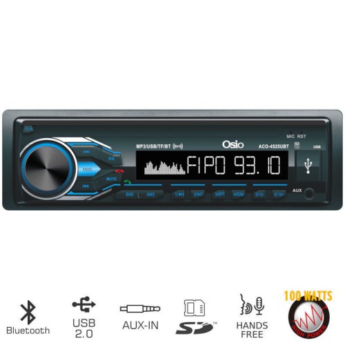 Osio Osio ACO-4525UBT Ηχοσύστημα αυτοκινήτου με Bluetooth, USB κάρτα SD και Aux-In - 112216-0007