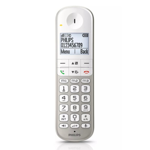 Philips Philips XL4901S/GRS (Ελληνικό Μενού) Ασύρματο τηλέφωνο συμβατό με ακουστικά βαρηκοΐας, με ανοιχτή ακρόαση, φωτ. οθόνη και φραγή κλήσεων