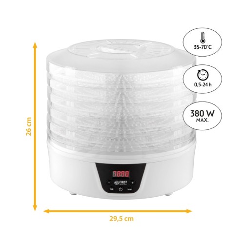 First Austria Αποξηραντής τροφίμων ψηφιακός FA-5126-8 5 επιπέδων 380W