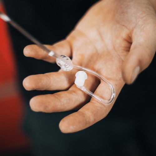 Osio Ακουστικό NT-8760 handsfree για PMR Walkie Talkie OPM-1010/1050 με PTT και διάφανο σπιράλ σιλικόνης