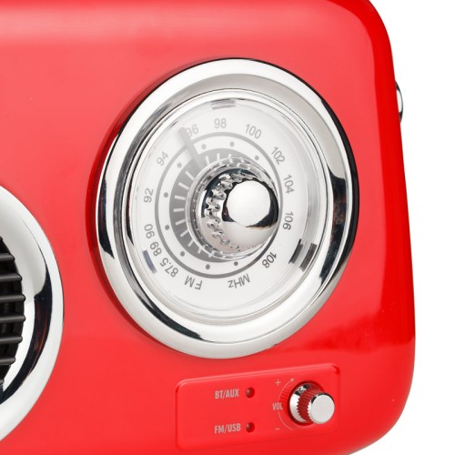 Osio Ραδιόφωνο Φορητό OPR-3040R με Bluetooth Κόκκινο Ρετρό
