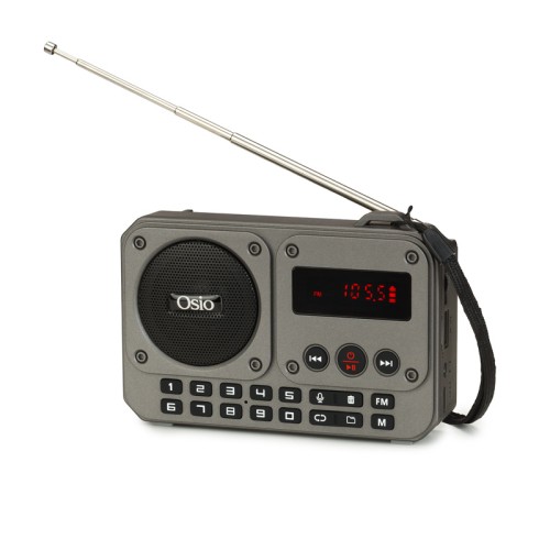 Osio Φορητό ψηφιακό ραδιόφωνο OPR-3020 Γκρί με Bluetooth, AUX, USB, FM, κάρτα TF, REC-5W