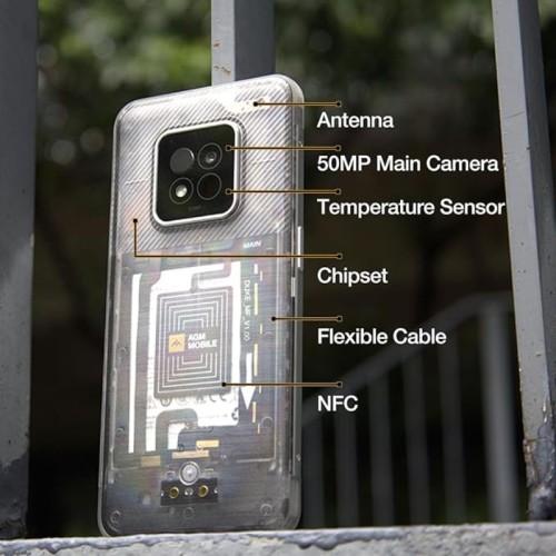 AGM Smartphone 5G, X6 Phantom Smart αδιάβροχο, 8πύρηνο, ανθεκτικό σε πτώση IP68/69Κ (8GB/128GB), Android 14 με Bluetooth, USB, SD, NFC, GPS, Dual SIM, Camera, οθόνη 6.78