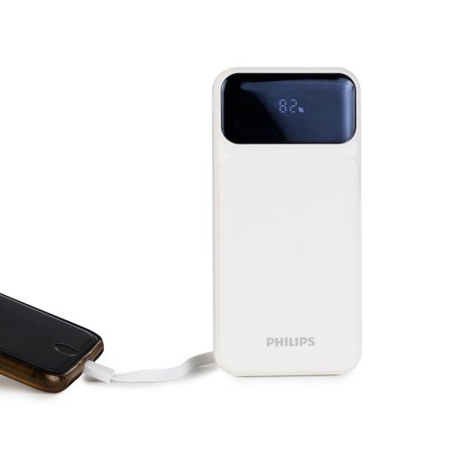 Philips Power bank DLP1922CW/GRS Λευκό με γρήγορη φόρτιση, 2x USB-C, USB-A και ενσωματωμένα καλώδια φόρτισης USB-C, USB-A και lightning